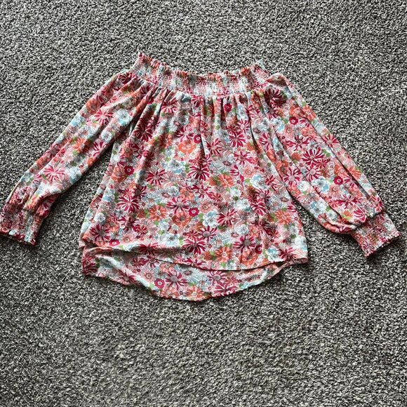 Umgee Tops - NWT Umgee Floral Off the Shoulder Blouse Women Large Balloon Sleeve Y2K Feminine